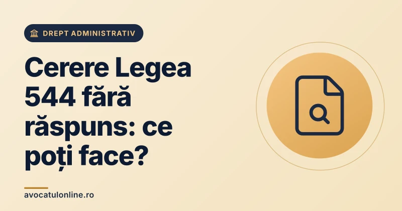 Cerere Legea 544 fără răspuns: ce poți face?