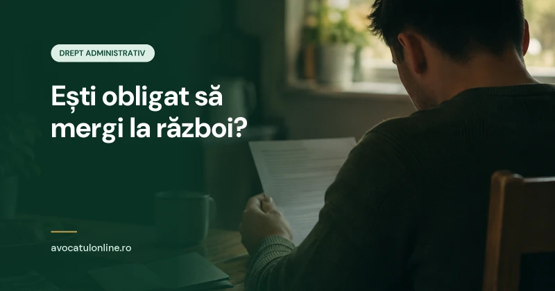 Războiul în România: bărbat care citește un ordin de chemare, cu livretul militar pe masă