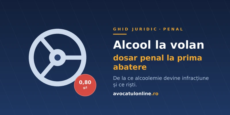 Dosar penal pentru alcool la volan la prima abatere
